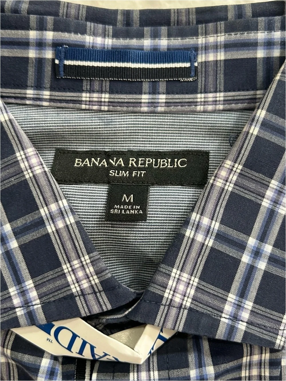 Banana Republic Slim Fit Plaid Dressy Button-Down Cotton Preppy Shirt Men’s M